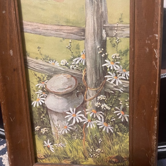 Vintage picture of home with daises. 8w x 17h - Picture 7 of 7